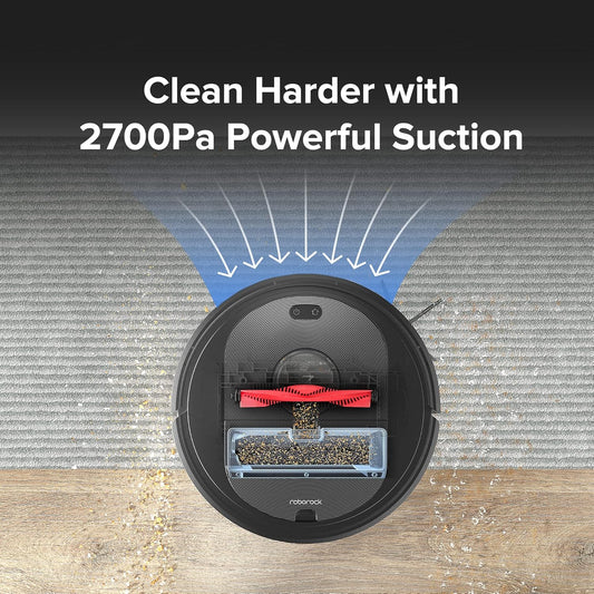 roborock Q5+ Robot Vacuum with Self-Empty Dock, Hands-Free Cleaning for up to 7 Weeks, 2700Pa Max Suction, 180mins Max Run-Time, Compatible with Alexa, Perfect for Hard Floors, Carpets, and Pet Hair - PuriLite