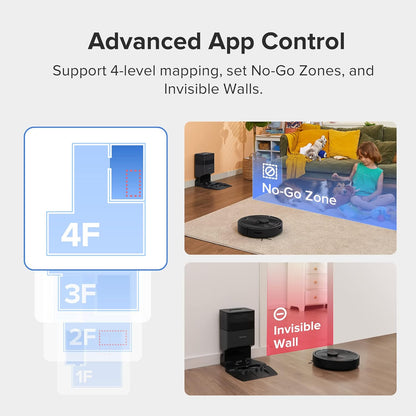 roborock Q5+ Robot Vacuum with Self-Empty Dock, Hands-Free Cleaning for up to 7 Weeks, 2700Pa Max Suction, 180mins Max Run-Time, Compatible with Alexa, Perfect for Hard Floors, Carpets, and Pet Hair - PuriLite