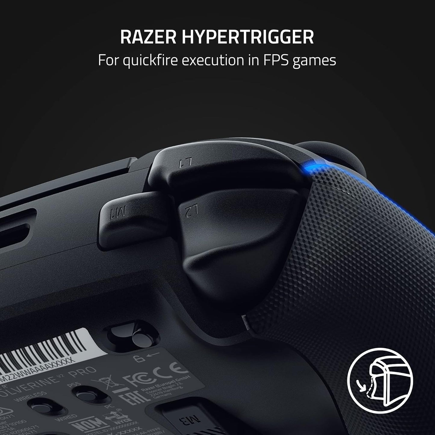 Razer - Wolverine V2 Pro Wireless Controller - PS5/PC - Hyperspeed Wireless - 6 Remappable Buttons - PuriLite