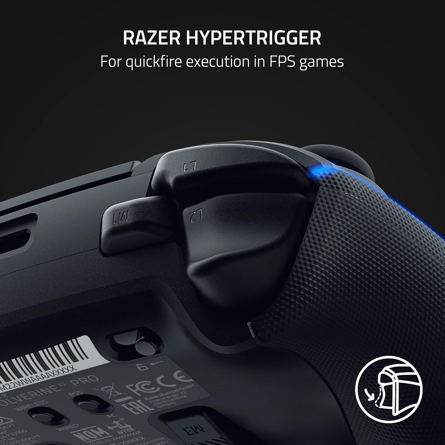 Razer - Wolverine V2 Pro Wireless Controller - PS5/PC - Hyperspeed Wireless - 6 Remappable Buttons - PuriLite