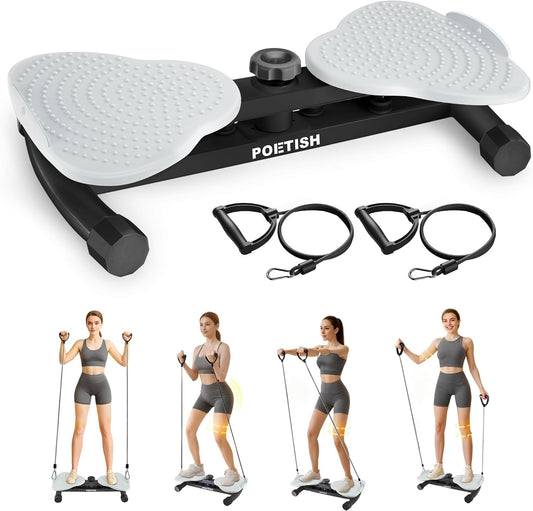 Waist Twister Ab Machine, 300 lbs Weight Capacity, Adjustable Ab Twister Board with Foot Massage for Belly Fat Loss, Noiseless Home Gym Equipment for Women/Men