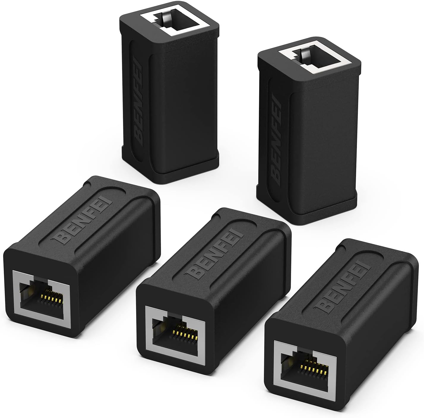 RJ45 Inline Coupler, BENFEI 5 Pack Cat7 Cat6 Cat5e Ethernet Extender 10Gbps Coupler Female to Female