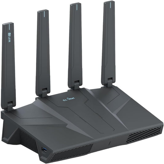 GL.iNet GL-BE6500 (Flint 3e) WiFi 7 Router, High-Speed WiFi Router for Wireless Internet w/VPN, 5 x 2.5G Ethernet Port for Fiber Optic Modem, Long Range Large Home, Business & Gaming Computer Routers | High-Speed Router