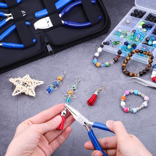 Jewelry Pliers, Shynek 6pcs Jewelry Making Pliers Tools with Needle Nose Pliers/Chain Nose Pliers, Round Nose Pliers, Nylon Jaw Pliers, Wire Cutter, Bent Nose Pliers and Crimping Pliers