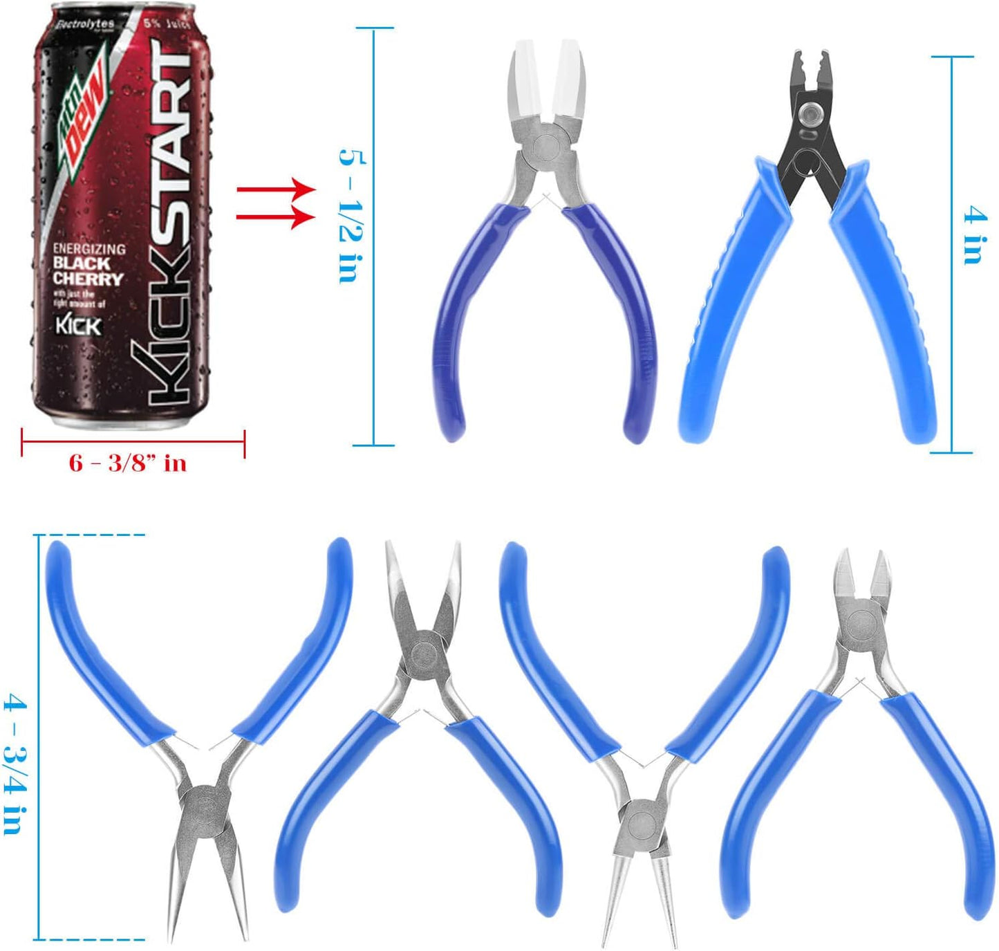Jewelry Pliers, Shynek 6pcs Jewelry Making Pliers Tools with Needle Nose Pliers/Chain Nose Pliers, Round Nose Pliers, Nylon Jaw Pliers, Wire Cutter, Bent Nose Pliers and Crimping Pliers