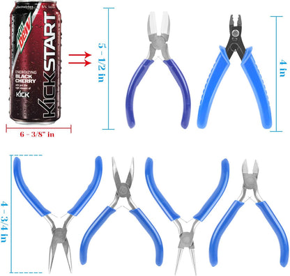 Jewelry Pliers, Shynek 6pcs Jewelry Making Pliers Tools with Needle Nose Pliers/Chain Nose Pliers, Round Nose Pliers, Nylon Jaw Pliers, Wire Cutter, Bent Nose Pliers and Crimping Pliers