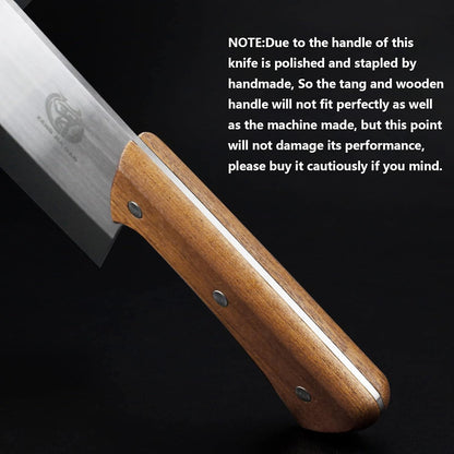 Meat Cleaver - 7'' Heavy Duty Butcher Knife Meat Chopper Bone Cutting Knife - High Carbon German Stainless Steel - Pearwood Handle for Home Kitchen and Restaurant - ZENG JIA DAO