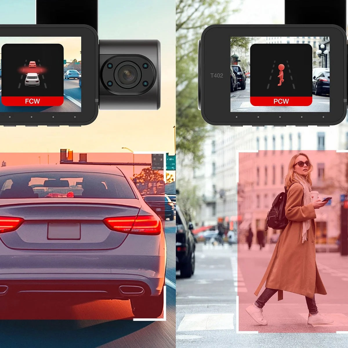 Type S T402 4K Dashcam with AI-Powered Driver Assistance – Dual Dash Camera with 4K Front + 1080p Interior, Night Vision, G-Sensor, Parking Surveillance - PuriLite