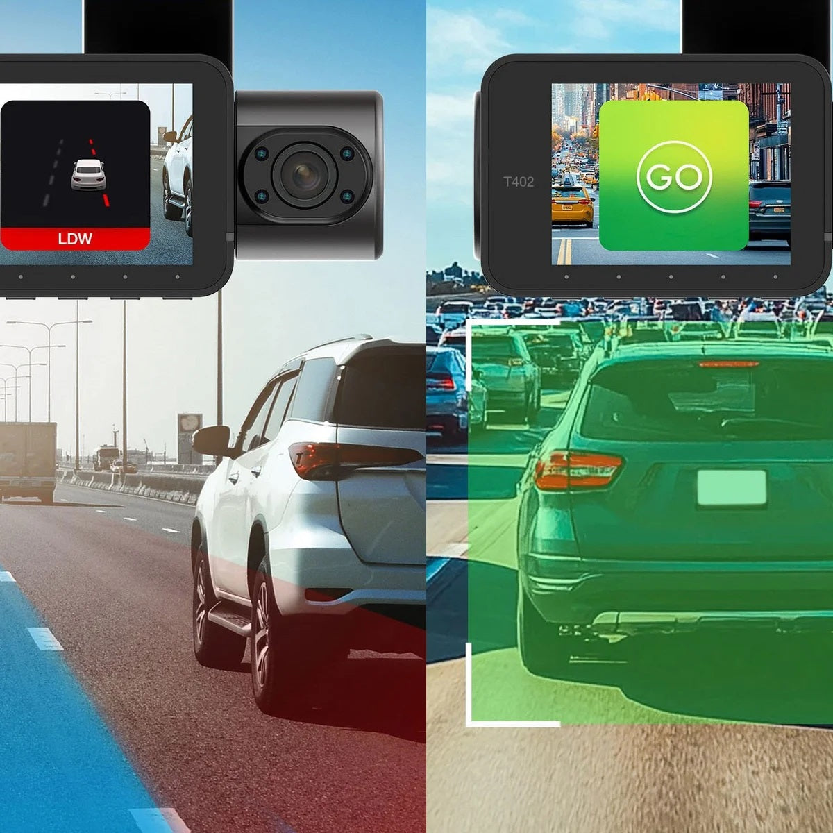 Type S T402 4K Dashcam with AI-Powered Driver Assistance – Dual Dash Camera with 4K Front + 1080p Interior, Night Vision, G-Sensor, Parking Surveillance - PuriLite