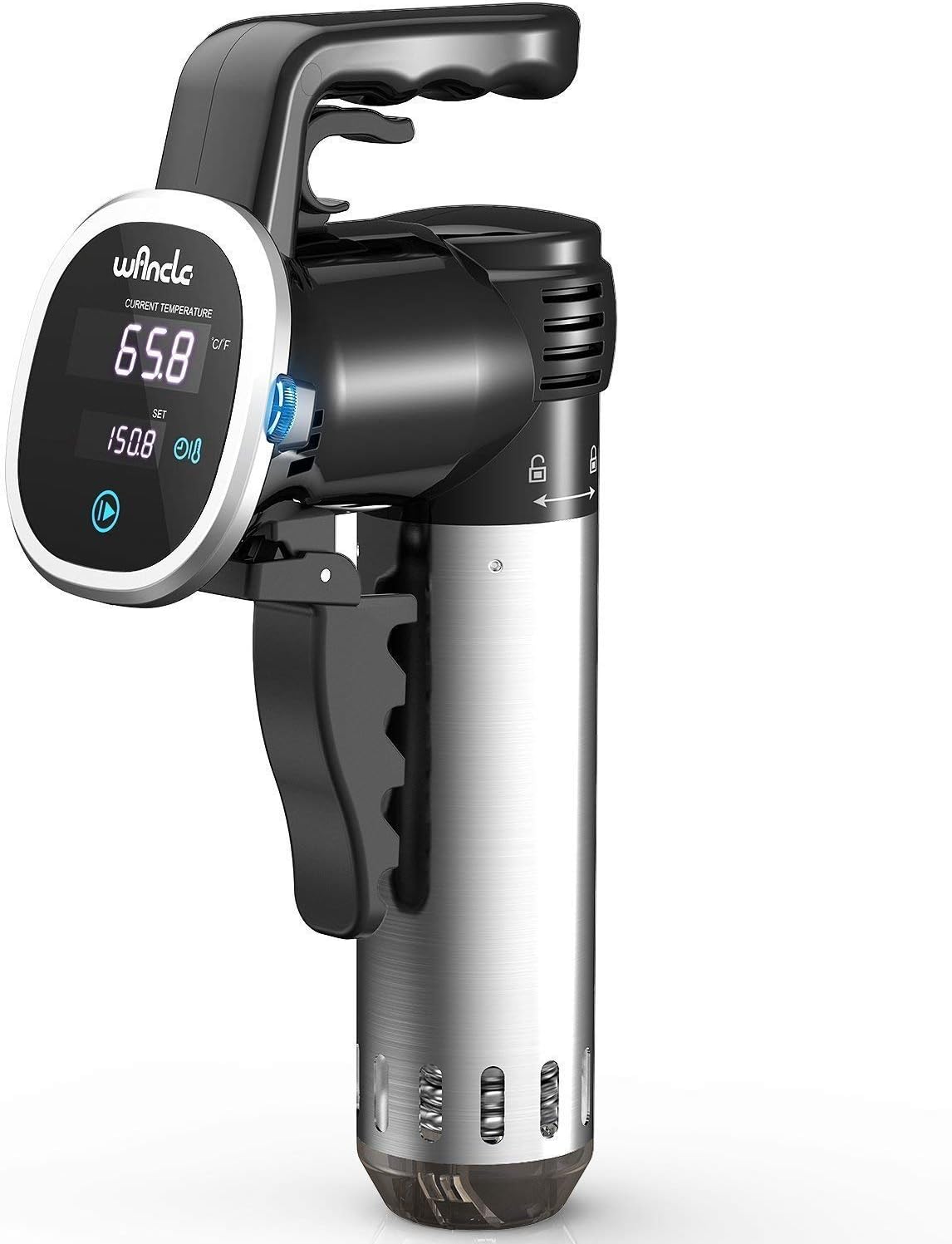 Sous Vide Cooker, Wancle Thermal Immersion Circulator, Accurate Temperature Digital Timer, Ultra-quiet, 850 Watts, 120V, Stainless Steel/Black