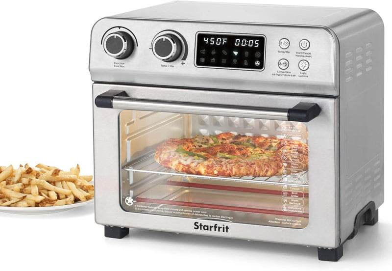 Starfrit Air Fryer Convection Oven - XL for 12" Pizza - Baking Pan & Air Fryer Basket - 10 Preset Modes - 1700W