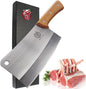 Meat Cleaver - 7'' Heavy Duty Butcher Knife Meat Chopper Bone Cutting Knife - High Carbon German Stainless Steel - Pearwood Handle for Home Kitchen and Restaurant - ZENG JIA DAO