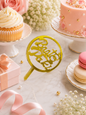 Acrylic Sweet Toppers 10pcs Pack Happy Birthday, Nikah Mubarak, Baat Paki Cake & Cupcake Decoration