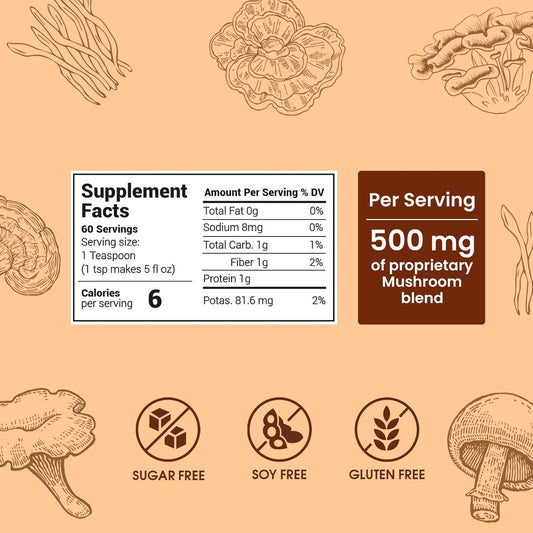 Mushroom Coffee (60 Servings) 10 Mushrooms (Lion’s Mane, Cordyceps, Turkey Tail & Other) Mixed With Gourmet Arabica Instant Immune Boosting Coffee for Focus & Gut Health Support - PuriLite