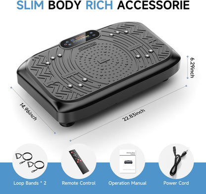 Vibration Plate Exercise Machine – 199-Speed Adjustable Vibration Platform with Bluetooth, LED Display & Resistance Bands – 450 lb Capacity