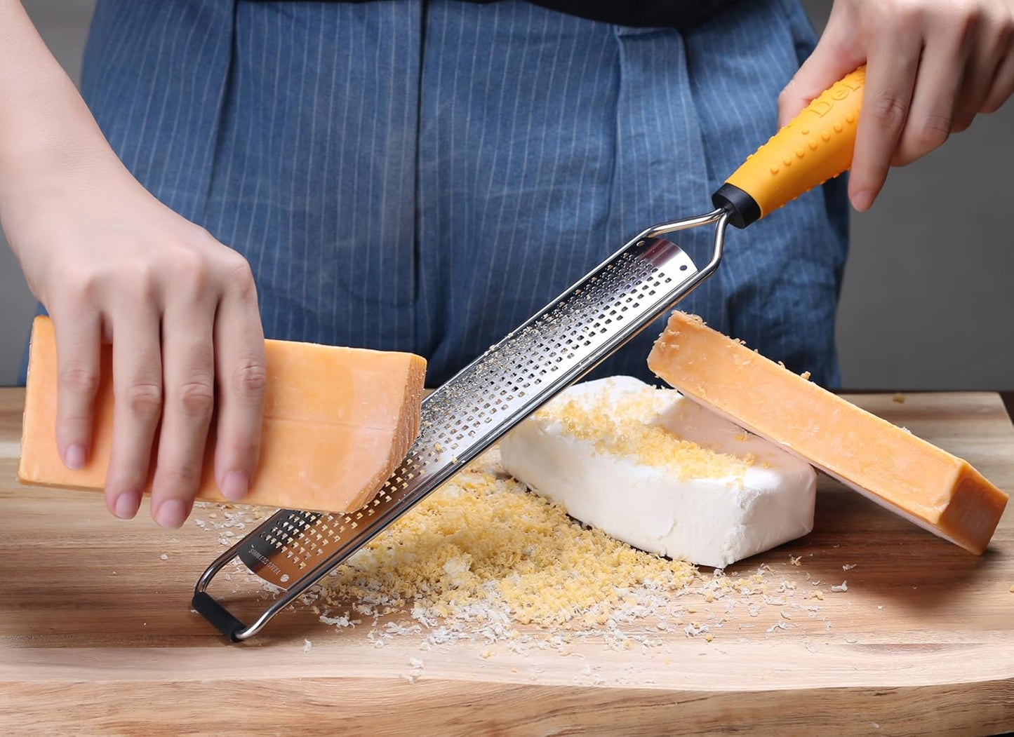 Deiss PRO Lemon Zester & Heavy Duty Cheese Grater & Vegetable Grater — Parmesan Cheese Lemon, Garlic, Nutmeg, Chocolate, Fruits, Vegetables, Ginger Grater - Cheese Shredder
