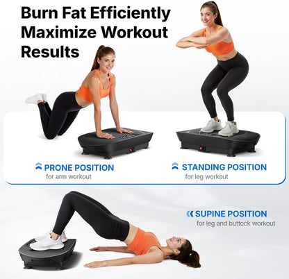 Slim Vibration Plate Exercise Machine – Home Workout Vibration Platform with LED Calorie Tracking - PuriLite