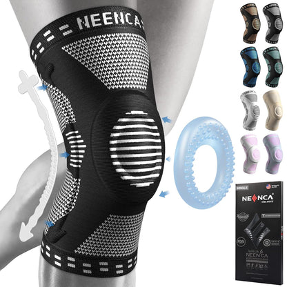 Professional Knee Brace for Pain Relief, Medical Knee Support with Patella Pad & Side Stabilizers, Compression Knee Sleeve for Meniscus Tear, ACL, Joint Pain, Runner, Workout - FSA/HSA Eligible