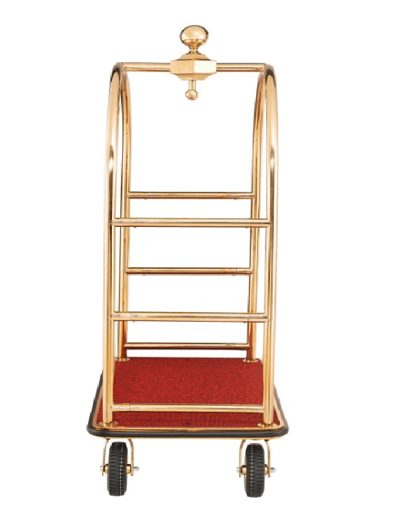 Global Industrial™ Bellman Cart Curved Uprights, 8" Pneumatic Casters, Gold Stainless Steel