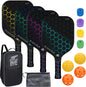 JoncAye Pickleball-Paddles-Set of 4 or 2 Rackets and Balls with Bag, Lead Tapes | Fiberglass Pickle-Ball Racquets and Accessories for Men, Women, Kids, Adults | USAPA Approved Raquette de Pickleball