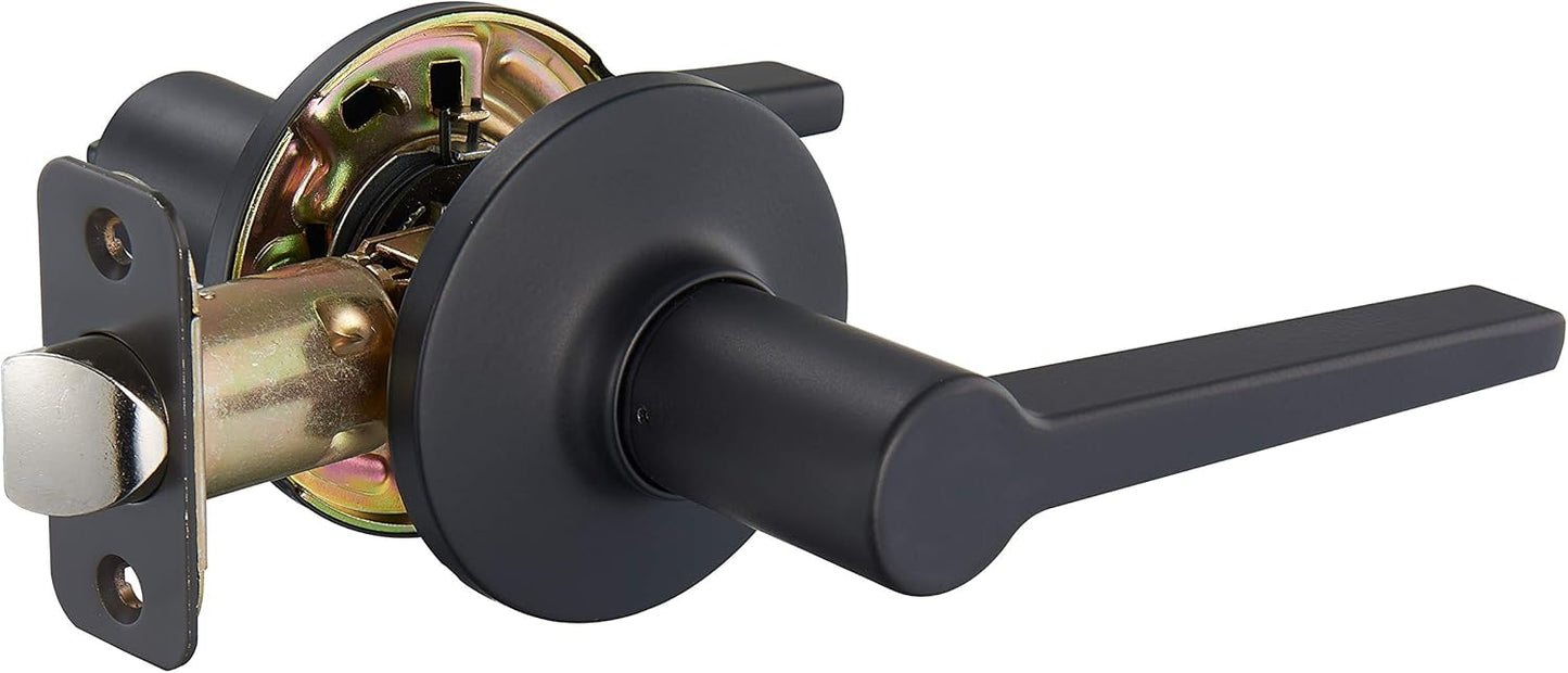 Amazon Basics Manchester Door Lever - Passage - Matte Black, 1-Pack