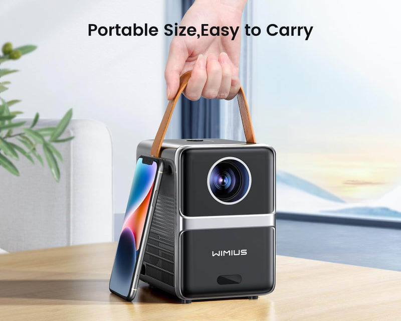 [Electric Focus] Mini Projector with 5G WiFi and Bluetooth, WiMiUS 1080P Portable Projecteur, Outdoor Movie Projector, 300" Screen, Home Theater Projector Compatible with iOS/Android/TV Stick/HDMI/PS5