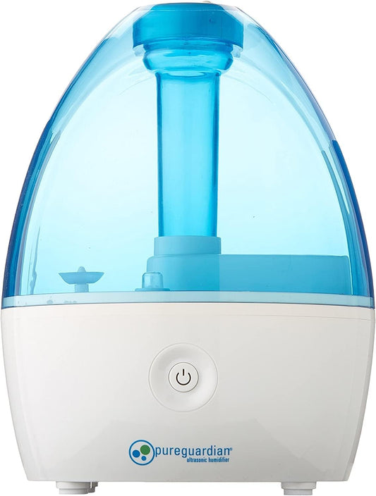 PureGuardian H910BL Ultrasonic Cool Mist Humidifier for Bedrooms, Babies Nursery, Quiet, Filter-Free, Up to 10 Hour Run Time, Treated Tank Reduces Mold, Pure Guardian Desktop