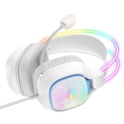 Onikuma X22-WH - RGB Gaming Headset with Microphone, 3.5mm/USB for PC/PS4/Xbox