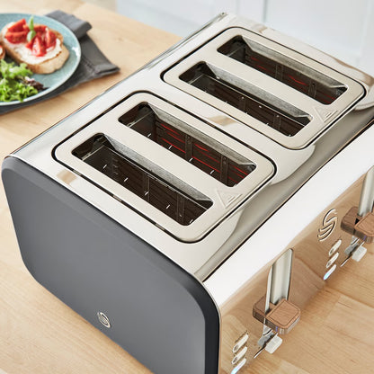 Swan Swan Nordic 4 Slice Toaster - Grey - PuriLite