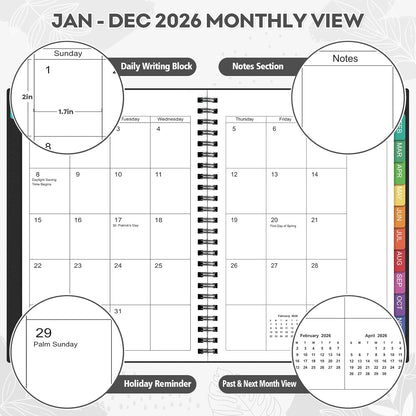 2026 Planner – Weekly Monthly Planner 2026 – Large 8.5 x 11 Planner – Thick Paper Productivity Planner (Black)