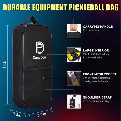 DULCE DOM Pickleball Paddles, USAPA Approved Fiberglass/Graphite Pickleball Set of 2/4 with Pickleball Paddles, 4 Pickleball Balls and Pickleball Bag, Pickleball Rackets Equipment for Beginners & Pros