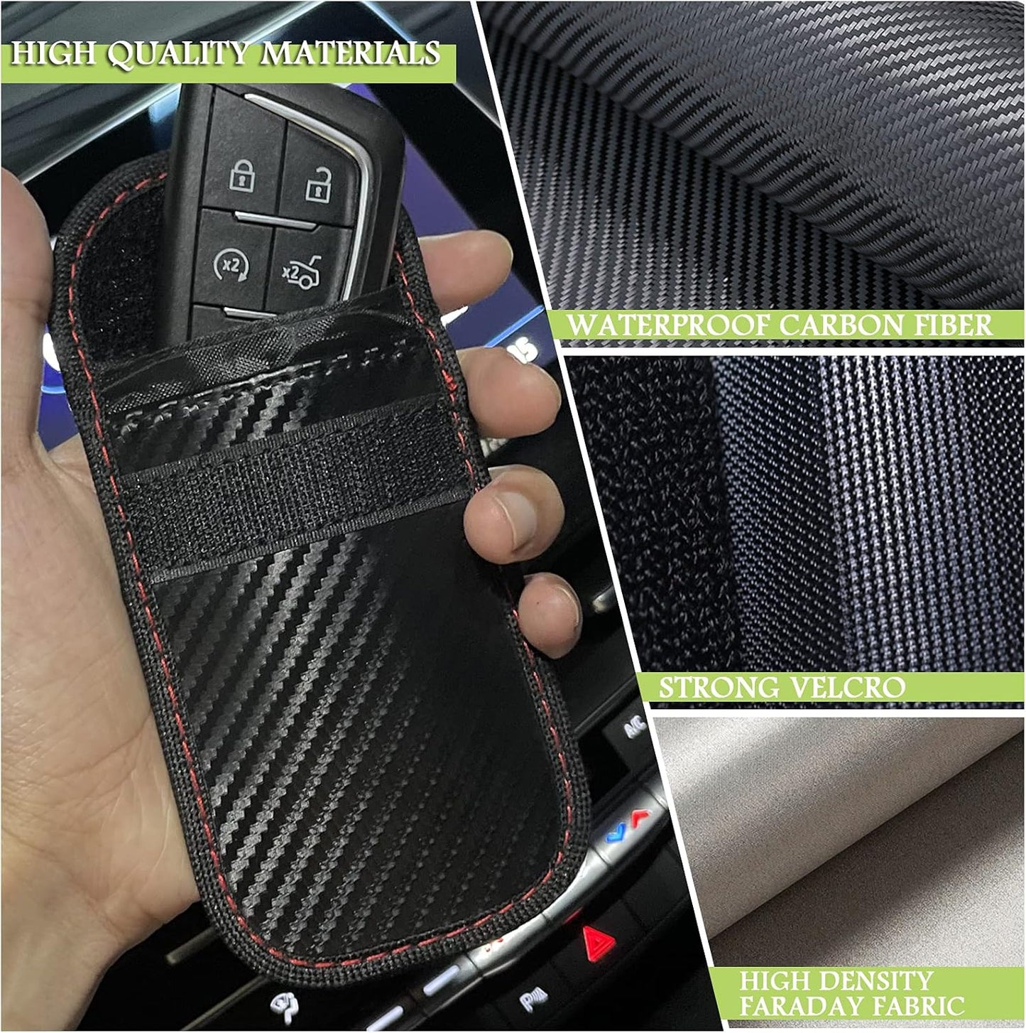 Faraday Box for Car Keys & 2 Pack Faraday Bag for Key Fob Protector, RFID Key Box Faraday Pouch Cage Car Key Signal Blocking Box Anti Theft Car Key Box Signal Blocker