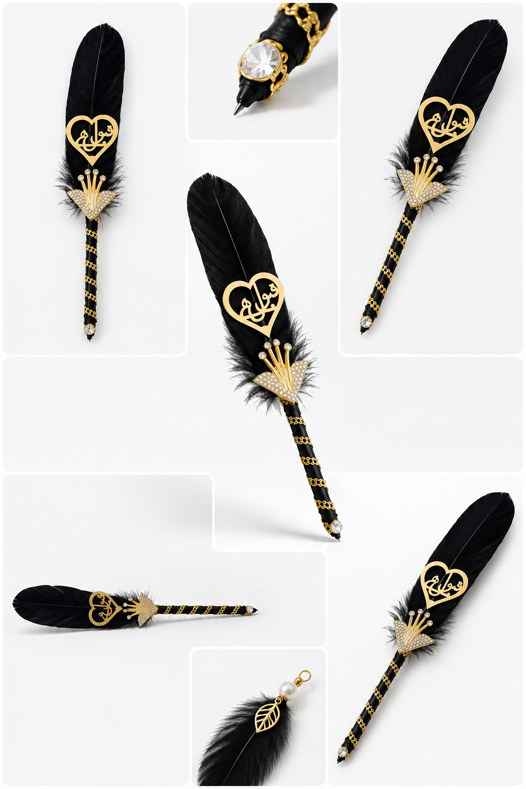 Large Luxury Handmade Nikah Signing Pen | Peacock Feather Wedding Keepsake Bridal Gift