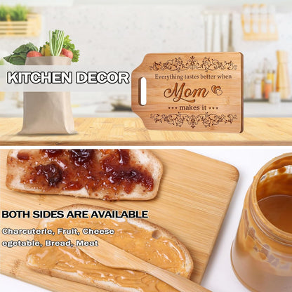 Grandma Gifts, Mothers Day Christmas, Birthday Gifts for Grandma from Grandkids - Engraved Bamboo Cutting Board 31 * 22 * 1cm, Stocking Stuffers for Women