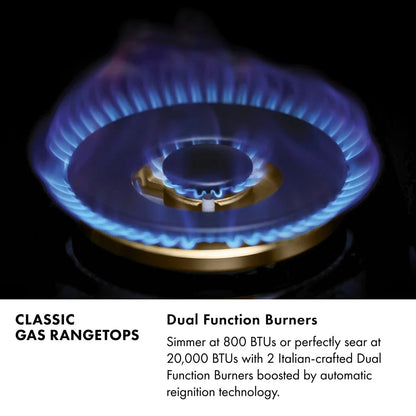 ZLINE 48 in. Classic Gas Rangetop with 8 Brass Burners and Porcelain Cooktop in Stainless Steel RT-BR-48