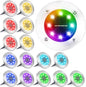 LYHOPE Solar Ground Lights Outdoor, 16 Pack 8 LED Color Changing Solar Disk Lights Waterproof Garden In-ground Pathway Lights Landscape Lighting for Lawn,Yard,Deck,Patio,Walkway (RGB)