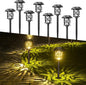 Solar Pathway Lights 8 Pack, Quntis IP65 Waterproof Solar Lights Outdoor, Auto On/Off Solar Garden Lights Landscape Lighting, Warm White Path Lights Solar Powered for Yard Driveway Walkway Patio Lawn