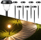 Quntis 8-Pack RGBWW Christmas Solar Pathway Lights, IP65 Waterproof Solar Lights Outdoor, Auto On/Off Solar Garden Lights, Landscape Path Lights for Yard Driveway Patio Halloween Christmas Decorations