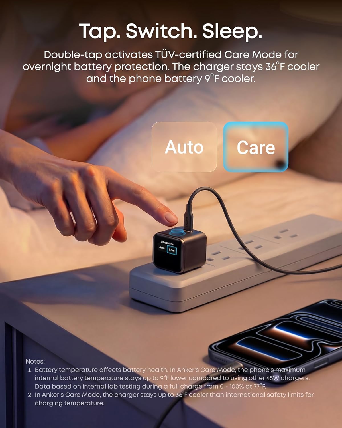 Anker Nano USB C Charger,45W USB C Charger Block with Smart Display,180°Foldable Plug,Smart Recognition,Built-in Care Mode,for iPhone17/16/15 (Non-Battery,One USB-C Port,No Cable Included)