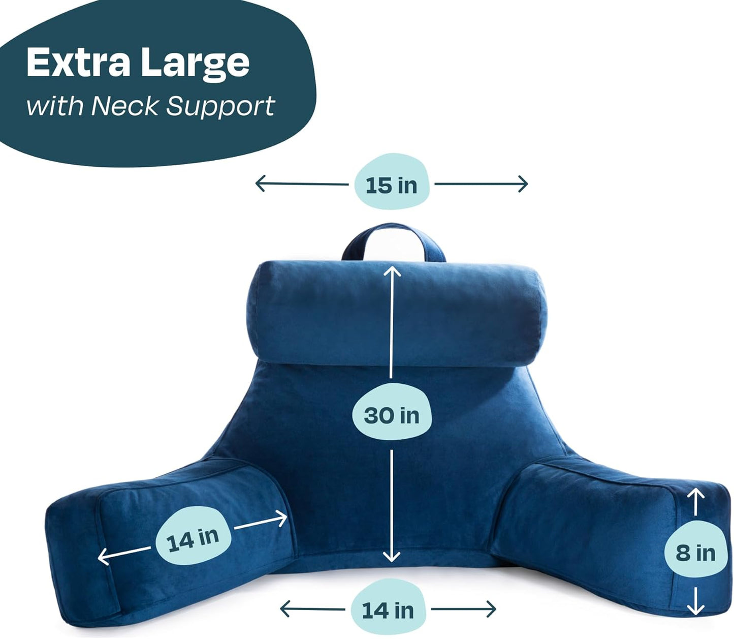 Linenspa Shredded Foam Reading Pillow - Perfect for Adults, Teens, and Kids - Velour Cover - 3 Year U.S. Warranty, Stone