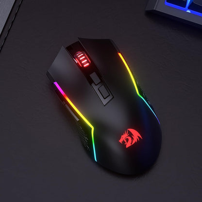 Redragon M693 Wireless Gaming Mouse, 8000 DPI Wired/Wireless Mouse w/ 3-Mode Connection, BT & 2.4G Wireless, 7 Macro Buttons, Durable Power Capacity for PC/Mac/Laptop