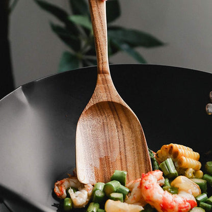 Wooden Cooking Utensils Set | Natural Teak Kitchen Spoons | Heat Resistant Wooden Spatula | Non Stick Cookware Tools | Eco Friendly Kitchen Utensils - PuriLite