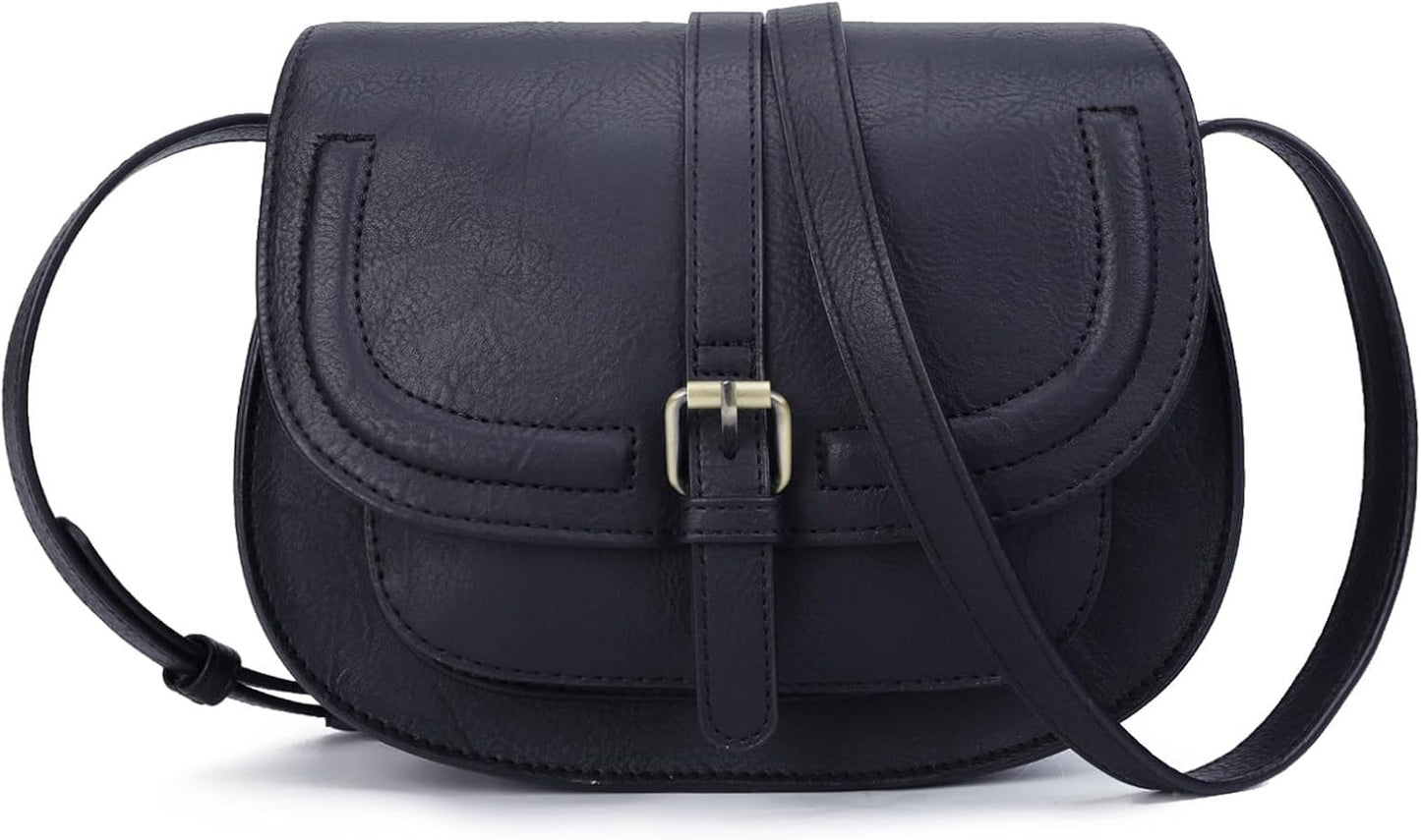 Crossbody Bags for Women Small Over the Shoulder Saddle Purses and Boho Cross body Handbags,Vegan Leather