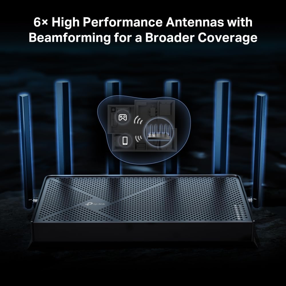 TP-Link Dual-Band BE3600 Wi-Fi 7 Router (Archer BE230) - 4-Stream 3.6 Gbps, 2×2.5G + 3×1G Ports, USB 3.0, 2.0 GHz Quad Core, 6 Antennas, VPN Clients & Server, EasyMesh, HomeShield, MLO, Private IOT
