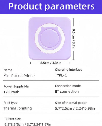 Label Maker - Mini Portable Sticker Printer with 13 Rolls Self-Adhesive Thermal Papers, Labeller Machine for Home Office Study Business Texts Journal, Blue