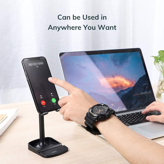 Universal Phone Holder Stand - Adjustable Tablet & Cell Phone Desk Support, Portable Mobile Holder for Home & Office Use - One Color