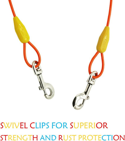 Petest 25ft Reflective Tie-Out Cable for Small Dogs Up to 35 Pounds