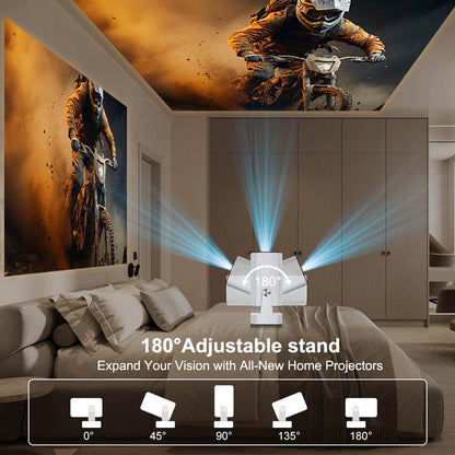 [ Auto Focus/Keystone ] Smart Projector with WiFi and Bluetooth 5.4, SALANGE 1080P Native Projectors 4K, Short Throw Projector w Built in Apps, Android 11, Mini Portable Proyector HY260pro