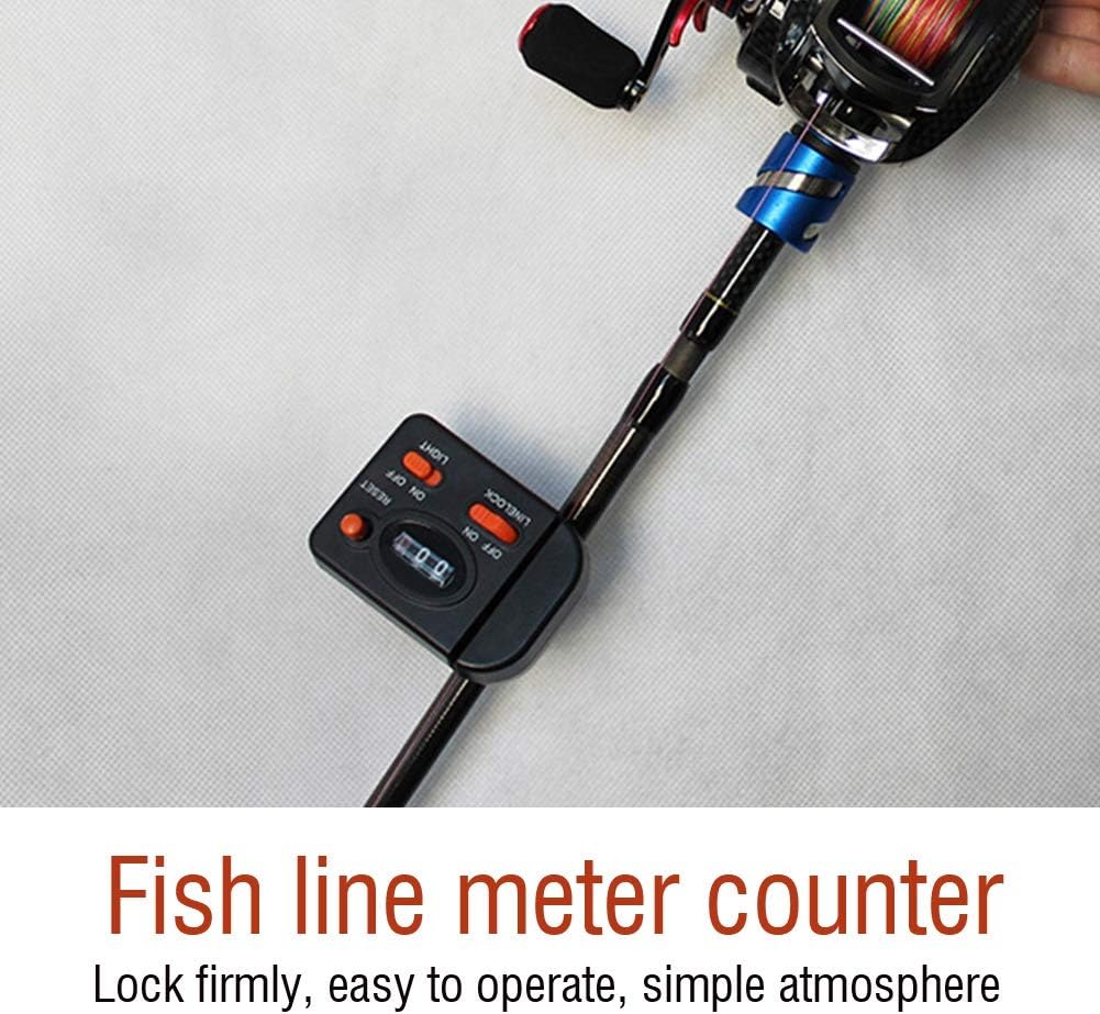 Fishing Line Counter, Professional Clip on Rod Fishing Line Counter, Depth Finder Digital Diaplay 99m for Ice Fishing Sea Fishing Kayak Fishing Boat Fishing