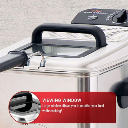 3.5L Stainless Steel Deep Fryer | Automatic Oil Filtration, Adjustable Temperature and 1700W Power